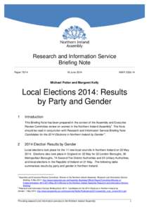 Local Elections 2014: Results by Party and Gender