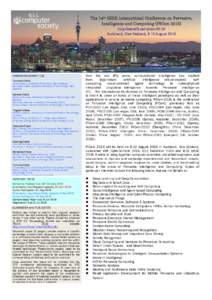 The 14th IEEE International Conference on Pervasive, Intelligence and Computing (PIComhttp://cse.stfx.ca/~picom2016/ Auckland, New Zealand, 8-12 AugustORGANISING COMMITTEES