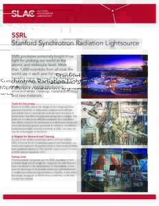 SSRL Stanford Synchrotron Radiation Lightsource SSRL produces extremely bright X-ray light for probing our world at the atomic and molecular level. More than 1,600 scientists from all over the