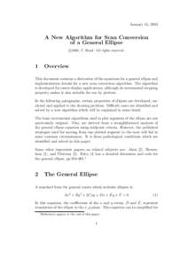January 15, 2002  A New Algorithm for Scan Conversion of a General Ellipse c 2002,