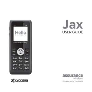 Jax User Guide This manual is based on the production version of the Kyocera S1300/S1310 phone. Software changes may have occurred after this printing. Kyocera reserves the right to make changes in technical and product