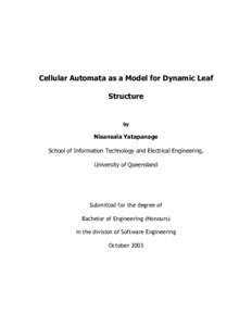 Cellular Automata as a Model for Dynamic Leaf Structure by  Nisansala Yatapanage