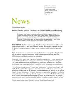 Microsoft Word - Brown CoE news release.doc