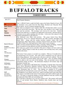 PINE RIDGE AREA CHAMBER OF COMMERCE  BUFFALO TRACKS CHAMBER NEWS June 2011
