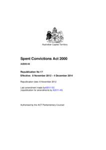 Spent Convictions Act 2000