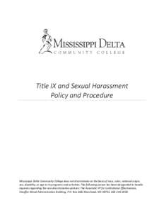 Title IX and Sexual HarassmentPolicy and Procedure