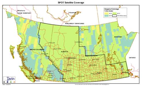 SPOT Satellite Coverage Whitehorse Imagery Coverage 1.5m Color