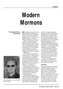 Investigation  Modern Mormons The strange belief of a growing faith