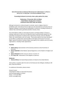 Microsoft Word - Invitation to side event on the prevention of incitement.27 November 2013.doc