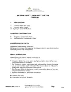 MATERIAL SAFETY DATA SHEET: COTTON FSAS323