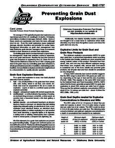 Oklahoma Cooperative Extension Service  BAE-1737 Preventing Grain Dust Explosions