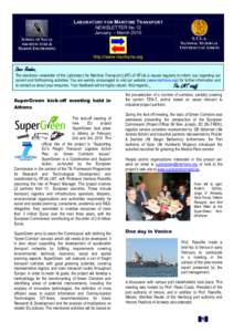 LABORATORY FOR MARITIME TRANSPORT NEWSLETTER No 12 January – March 2010 N.T.U.A. NATIONAL TECHNICAL UNIVERSITY OF ATHENS