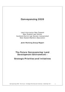 The Future Conveyancing/land Development Environment – Strategic Priorities and Initiatives - Final report