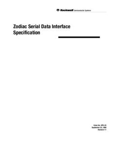 Zodiac Serial Data Interface Specification Order No. GPS-25 September 24, 1996 Revision 11