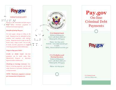 Pay.gov On-line Criminal Debt Payments  WHAT IS PAY.GOV?