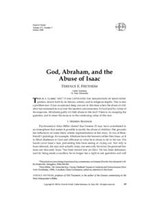Word & World Volume XV, Number 1 Winter 1995 God, Abraham, and the Abuse of Isaac