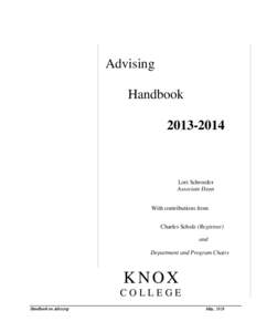 Advising Handbook[removed]Lori Schroeder Associate Dean