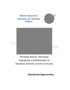 NASA’s Independent Verification and Validation Program Promoting Science, Technology, Engineering, and Mathematics for