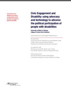 Civic Engagement and Disability: using advocacy and technology to advance the political participation of people with disabilities