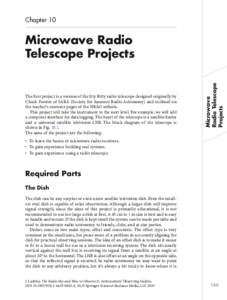 Chapter 10  The first project is a version of the Itty Bitty radio telescope designed originally by Chuck Forster of SARA (Society for Amateur Radio Astronomy) and outlined on the teacher’s resource pages of the NRAO w