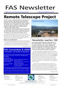 Amateur astronomy / Space / Federation of Astronomical Societies / Solar telescope / Refracting telescope / Amateur telescope making / European Southern Observatory / Astronomy / Observational astronomy / Telescopes