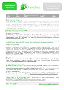 Email Bulletin April 2012 Advice and Support for August 2011 accessing EU funds