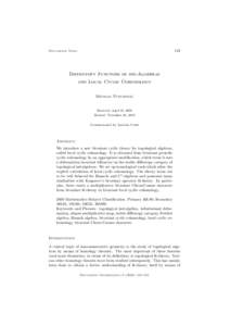 143  Documenta Math. Diffeotopy Functors of ind-Algebras and Local Cyclic Cohomology