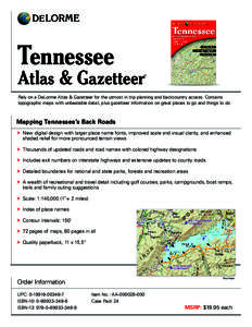 DE LORME  Tennessee  Atlas & Gazetteer
