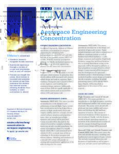 COLLEGE OF ENGINEERING  Aerospace Engineering Concentration AEROSPACE ENGINEERING CONCENTRATION