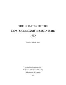 Microsoft Word - DOC1711 2010 _Revision 1_  Debates of the Newfoundland House of Assembly, 1933.doc