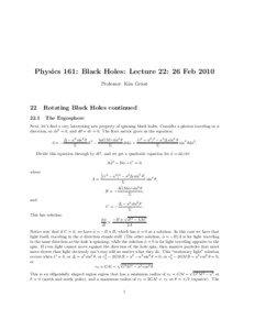 Physical cosmology / Penrose process / Kerr metric / Ergosphere / Frame-dragging / Rotating black hole / Schwarzschild metric / Schwarzschild radius / Orbit / Black holes / Physics / General relativity