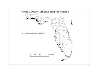 Florida LAKEWATCH active sampling locations # #### #