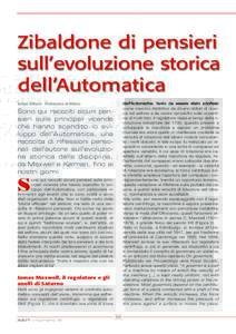 Zibaldone di pensieri sull’evoluzione storica dell’Automatica Sergio Bittanti Politecnico di Milano  dell’Automatica, tanto da essere stato adottato