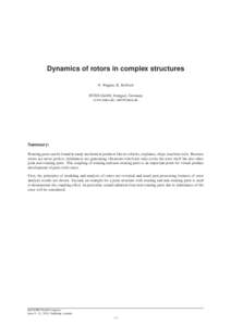 Dynamics of rotors in complex structures N. Wagner, R. Helfrich INTES GmbH, Stuttgart, Germany www.intes.de;   Summary: