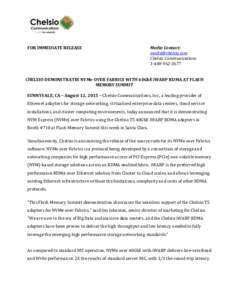 FOR IMMEDIATE RELEASE  Media Contact:  Chelsio Communications