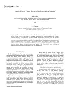 Applicability of Passive Safety to Accelerator-driven Systems