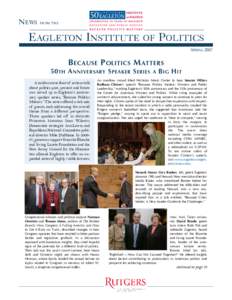 NEWS  FROM THE EAGLETON INSTITUTE OF POLITICS SPRING 2007