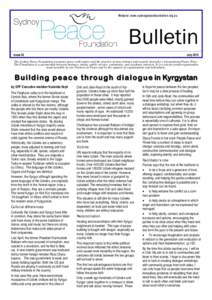 Website: www.sydneypeacefoundation.org.au  Bulletin Issue 32  July 2010