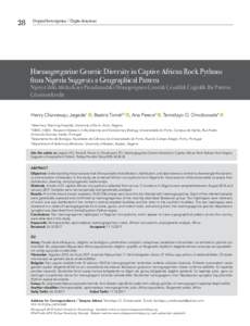 28  Original Investigation / Özgün Araştırma Haemogregarine Genetic Diversity in Captive African Rock Pythons from Nigeria Suggests a Geographical Pattern