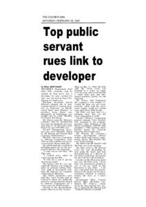 THE COURIER-MAIL SATURDAY, FEBRUARY 22, 1997 Top public servant rues link to