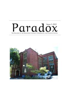 Paradox Issue 3, 2012 The Magazine of the Melbourne University Mathematics and Statistics Society  Page 2