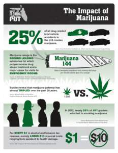 The Impact of Marijuana 25%  Source: Drug Free America Foundation, Inc., What to Say About Marijuana and Drugged Driving