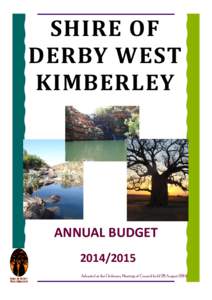SHIRE	OF		 DERBY	WEST	 KIMBERLEY ANNUAL BUDGET