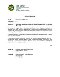 Microsoft Word - South African National Defence Force _SANDF_ Shooting Incident.doc