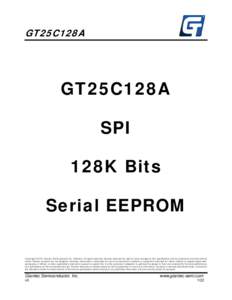GT25C128A  GT25C128A SPI 128K Bits Serial EEPROM