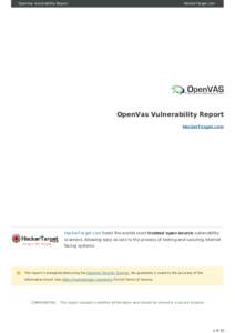 OpenVas Vulnerability Report  HackerTarget.com OpenVas Vulnerability Report HackerTarget.com