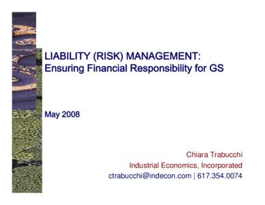 LIABILITY (RISK) MANAGEMENT: Ensuring Financial Responsibility for GS MayChiara Trabucchi