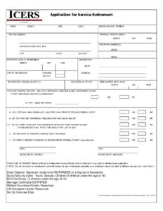 Application for Service Retirement NAME (FIRST)  (MI)