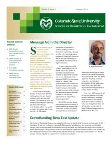 Volume 2, Issue 2  Summer 2014 Message from the Director