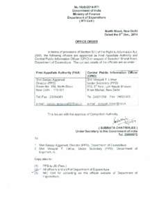 NoRTI Government of India Ministry of Finance Department of Expenditure ( RTI Cell )